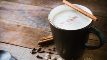 A glass of nutmeg milk